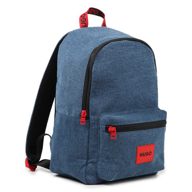 HUGO Backpack o mochila para niño y adolescente azul tipo mezclilla